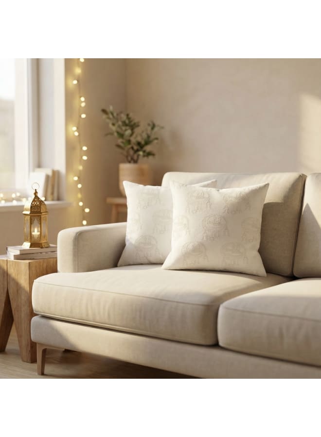  انتكس بيت الستائر أغطية وسائد رمضانية - أغطية وسائد فاخرة من الشانيل عالي الجودة - ديكور أنيق وبسيط لغرفة النوم وغرفة المعيشة - ناعمة، مقاومة للتجاعيد - طقم من قطعتين - Image 1